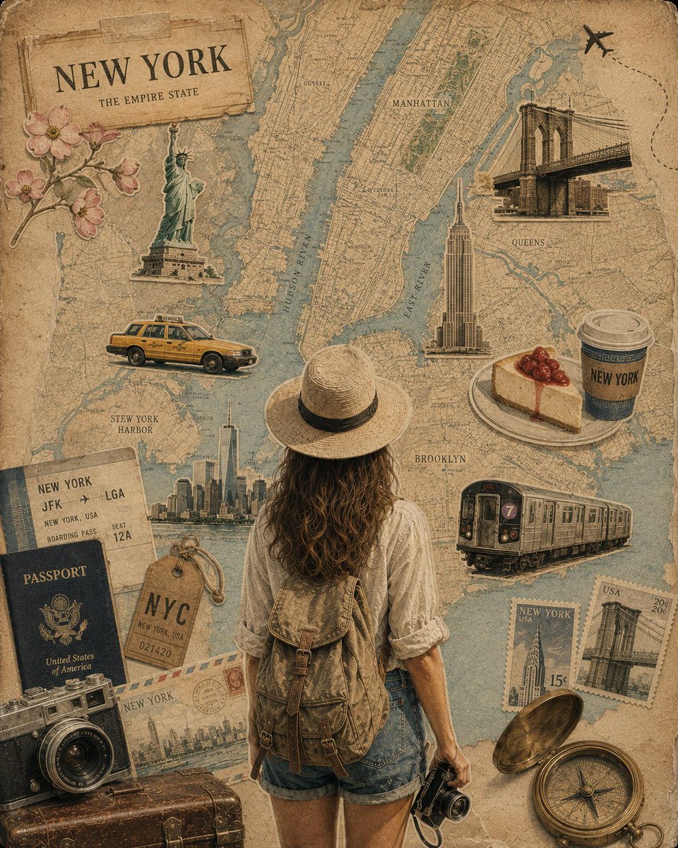 创作一幅精致的复古旅行拼贴海报，灵感来自[Country Name]，采用严格的4:5竖版肖像画幅。, 图片 4