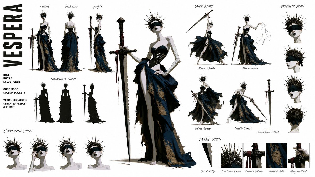 在纯白背景上，以 16:9 宽屏布局创建一份高端、现代的时尚 CHARACTER CONCEPT ART SHEET（角色概念美术设定图）。所…, 图片 2