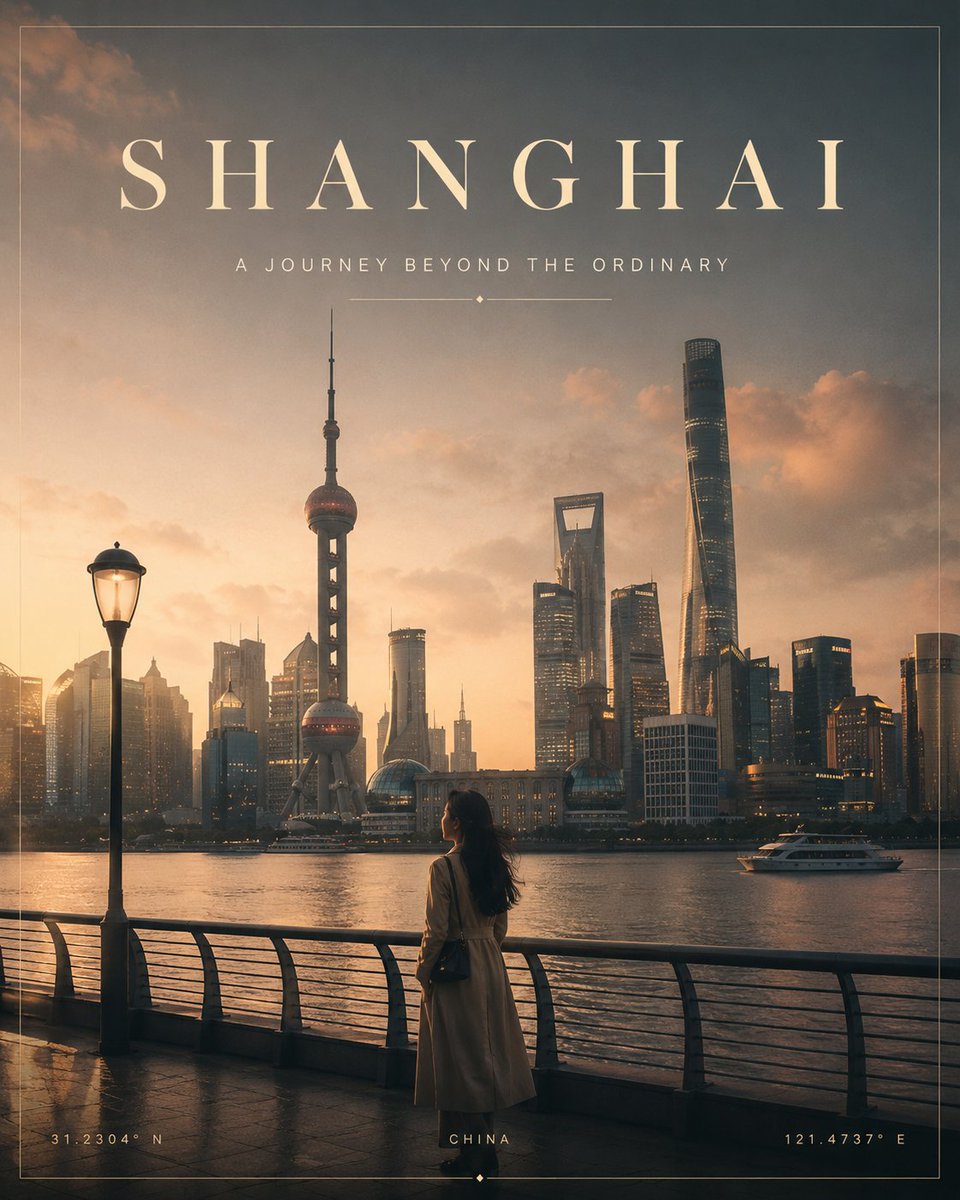 创作一张高端电影级极简风格的[目的地]旅行海报，严格采用 4:5 竖向画幅比例。自动根据目的地的真实地理、建筑、文化、气候、历史、自然地标、色…, 图片 2