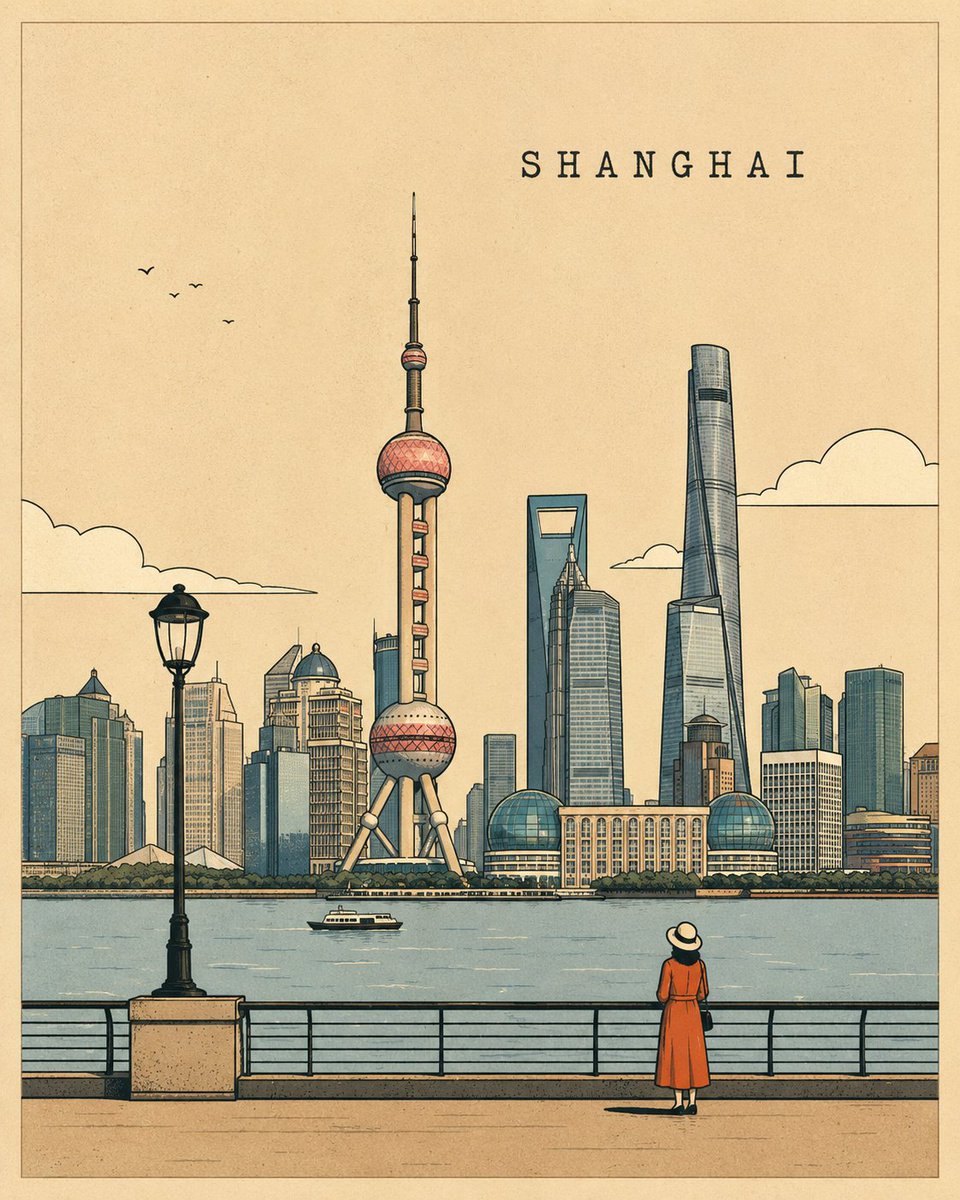 以严格的 4:5 纵向比例,创作一张高端极简风格的插画旅行海报,主题为 [PLACE]。围绕该目的地最具标志性的地标、景观或文化特色,构建居中…, 图片 1