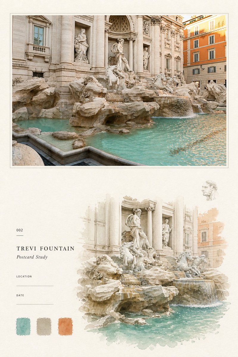 【PALETTE POSTCARD STUDY POSTER|旅行色卡水彩研究海报】, 图片 1