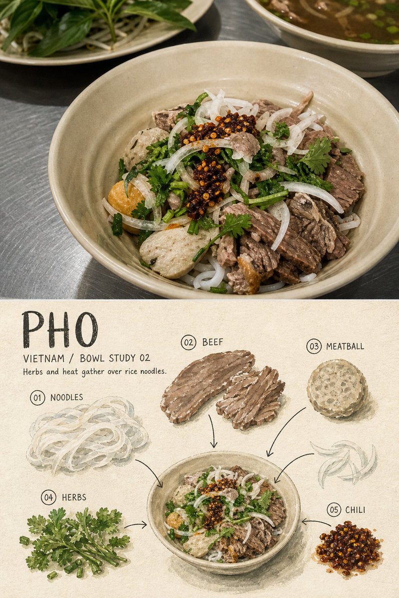 请将我上传的每一张地方料理照片,分别制作成一张独立的高级“食材观察旅行盘”编辑海报。每张照片单独输出,禁止把多张照片、不同餐盘或不同菜品拼接在…, 图片 1