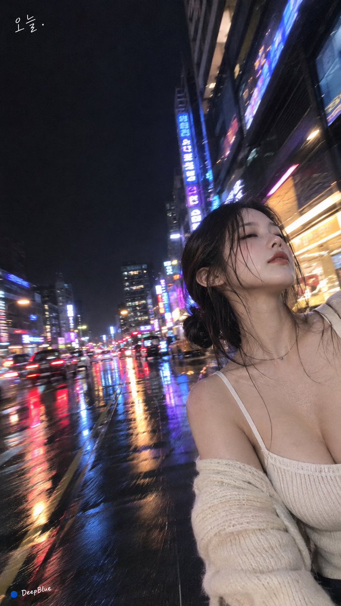 9:16竖幅,真实手机摄影。韩国成年女性,白皙自然肤质,深色头发随意扎成低松发髻,几缕湿发垂落脸侧;米白色细肩带针织上衣,宽松米白针织开衫自然…, 图片 2