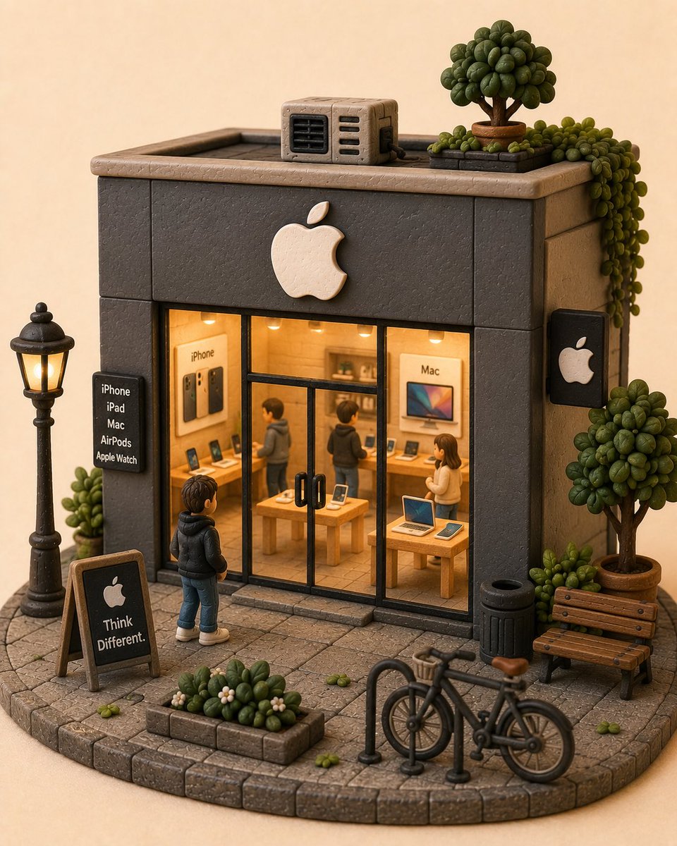 Create a charming handcrafted miniature diorama featuring [STORE / BRAND NAME] …