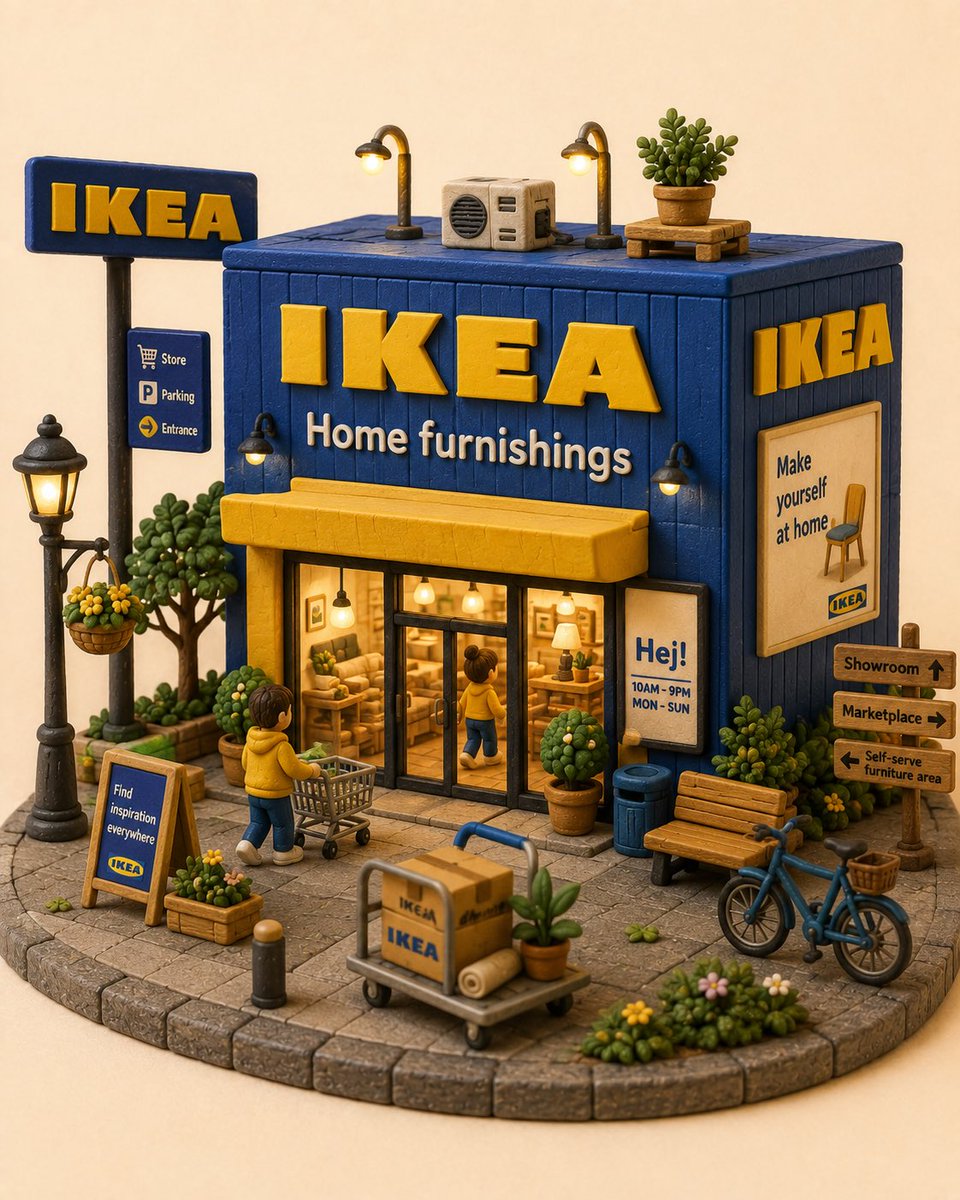 创作一个迷人的手工微缩立体场景模型，以 [STORE / BRAND NAME]（店铺/品牌名称）作为主要焦点。将这个辨识度高的店面重新构想为…, 图片 2