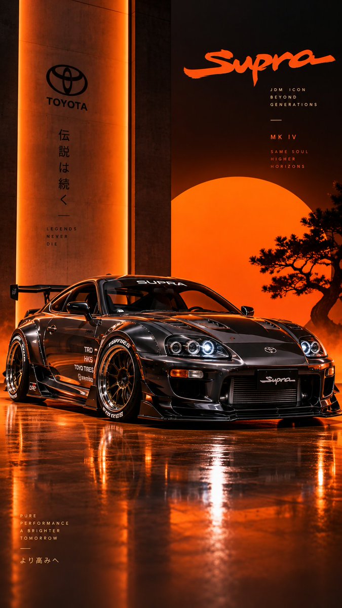 创作一张高端电影级汽车工作室海报,主体为一辆粉色 Mazda RX-7 FD,采用低位前 3/4 视角。车身采用纯净光亮的柔和粉彩色,姿态激进…, 图片 3