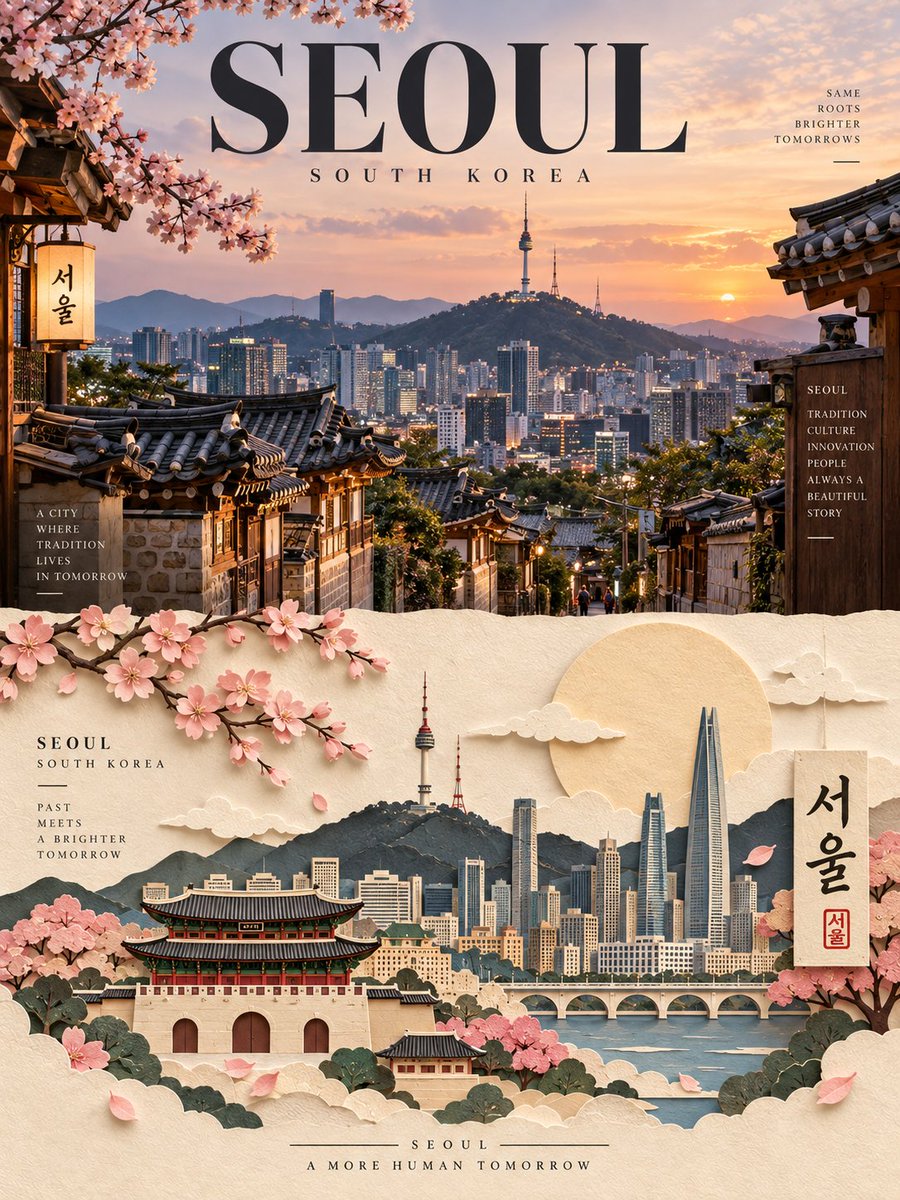 为 [CITY / LOCATION]（城市 / 地点）创作一张高端、精致、编辑风格十足的旅行海报。仅依据所写的地名与描述，独立生成整幅设计。, 图片 1