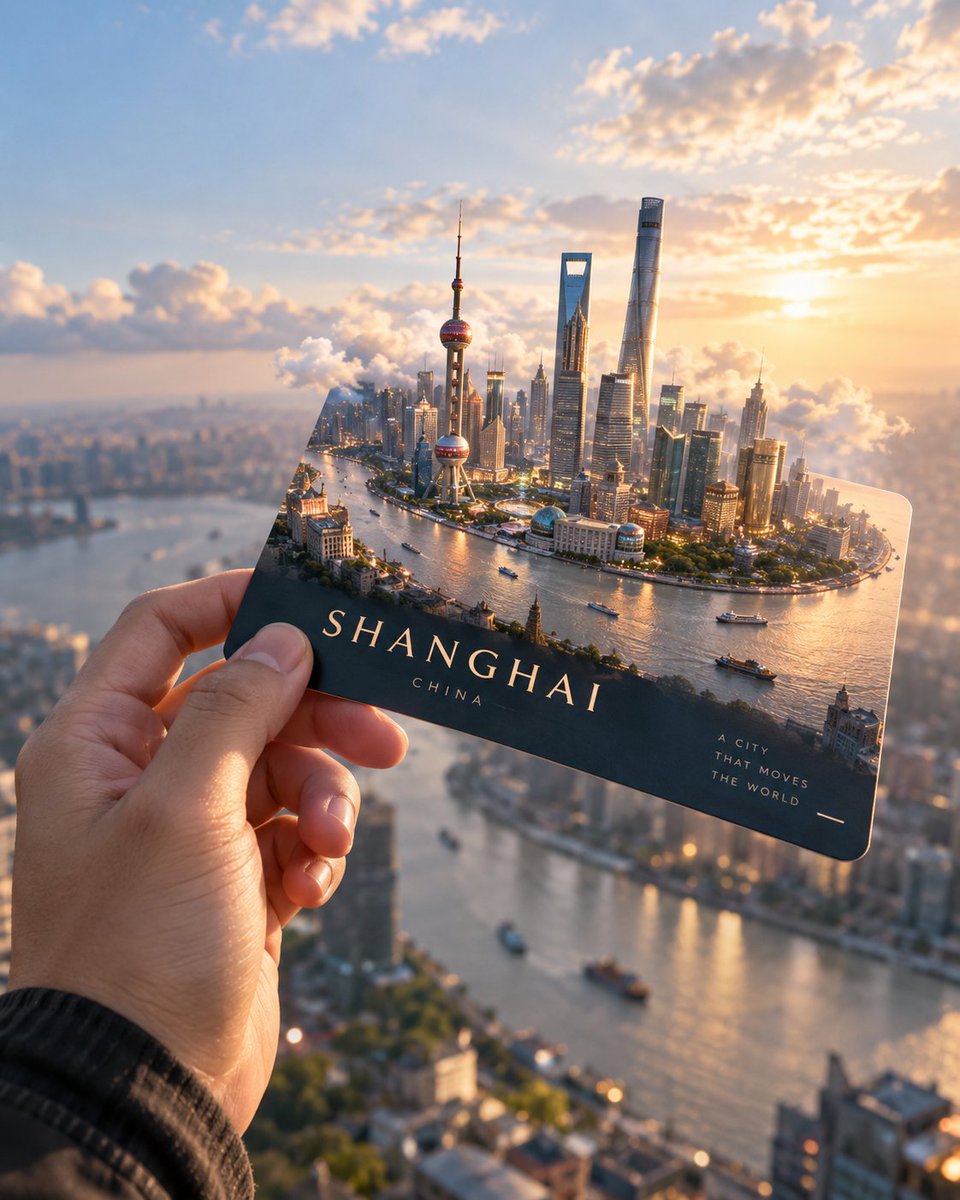创作一张超写实电影级 4:5 纵向旅行摄影照片,画面中一只手自然持握着一张简约精致的旅行卡片,背景是辽阔的天空。, 图片 1