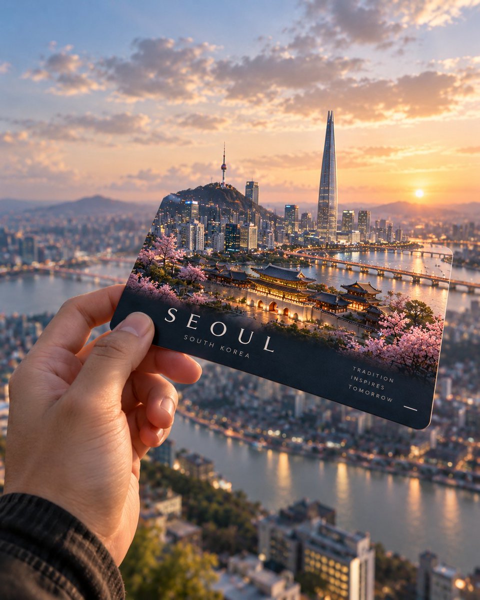 创作一张超写实电影级 4:5 纵向旅行摄影照片,画面中一只手自然持握着一张简约精致的旅行卡片,背景是辽阔的天空。, 图片 2