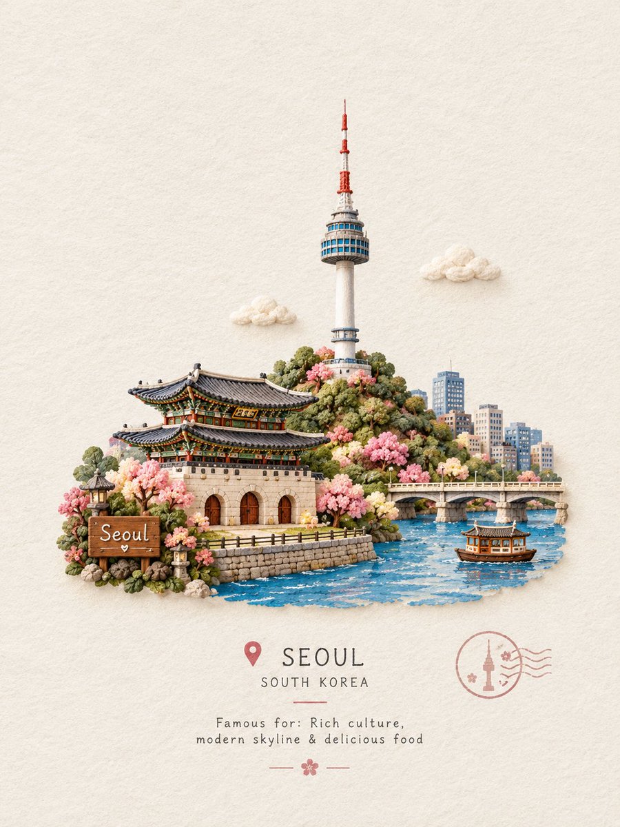 创建一个迷人的手工微缩旅行场景，以 [ICONIC STRUCTURE]（标志性建筑）作为主要焦点。, 图片 1