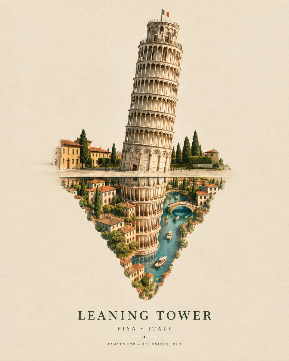 创作一幅精致的超现实旅行艺术作品，以 [ICONIC STRUCTURE]（标志性建筑）、[CITY, COUNTRY]（城市，国家）作为主体…, 图片 1
