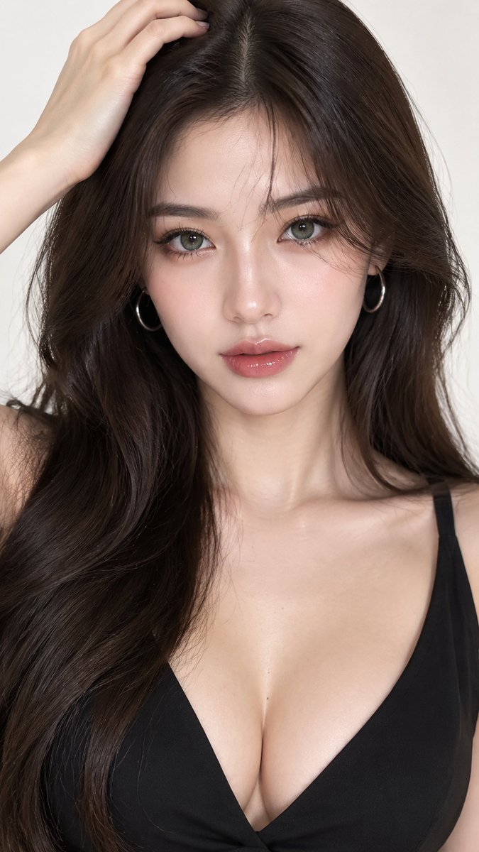 一张近距离特写肖像:一位令人惊艳、美丽且优雅的年轻女性,正面直视镜头,表情平静、温柔,并略带一丝神秘。她的面部完美对称、自然,拥有明亮、光滑、…, 图片 1