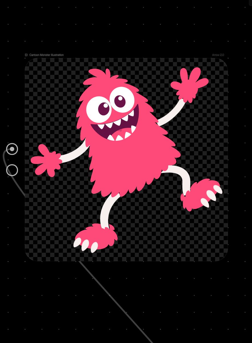 Flat color illustration of a cartoon monster in the style of Yo Gabba Gabba! - …