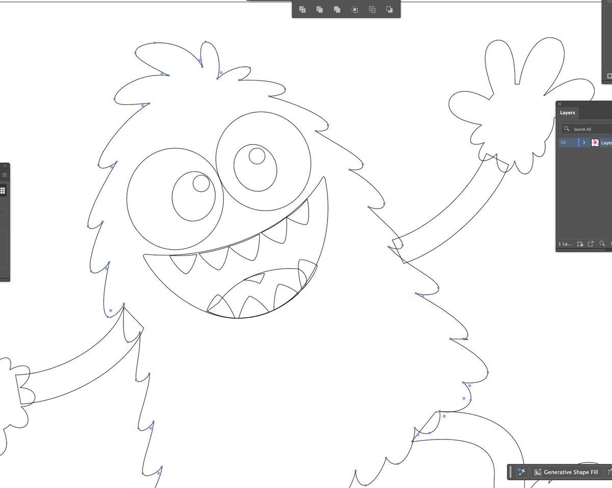 扁平色彩插画:卡通怪物,Yo Gabba Gabba! 风格。, 图片 2