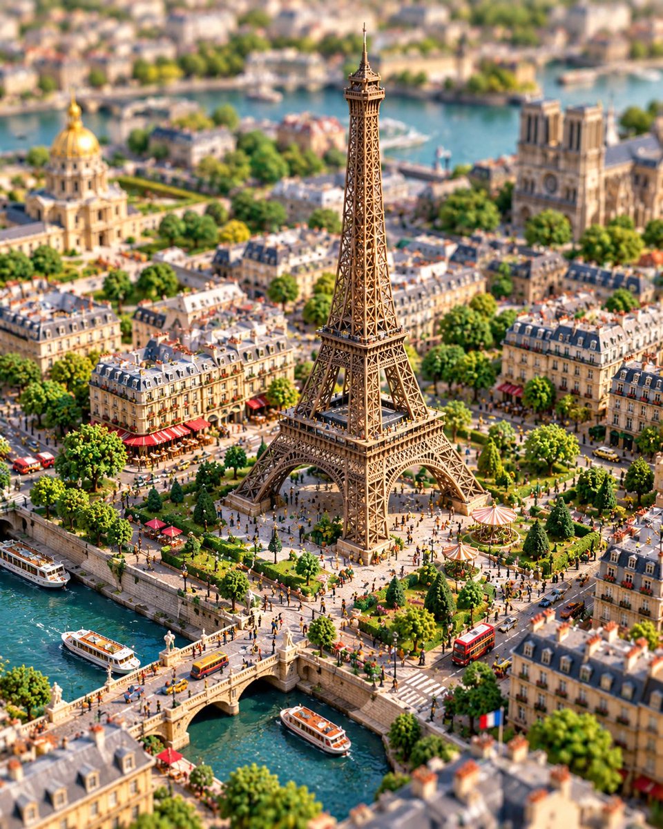 一个高度精细、充满奇趣的微型 3D 立体场景模型，[LANDMARK / ICONIC STRUCTURE] 作为一座微型活态城市中戏剧性的中…, 图片 2