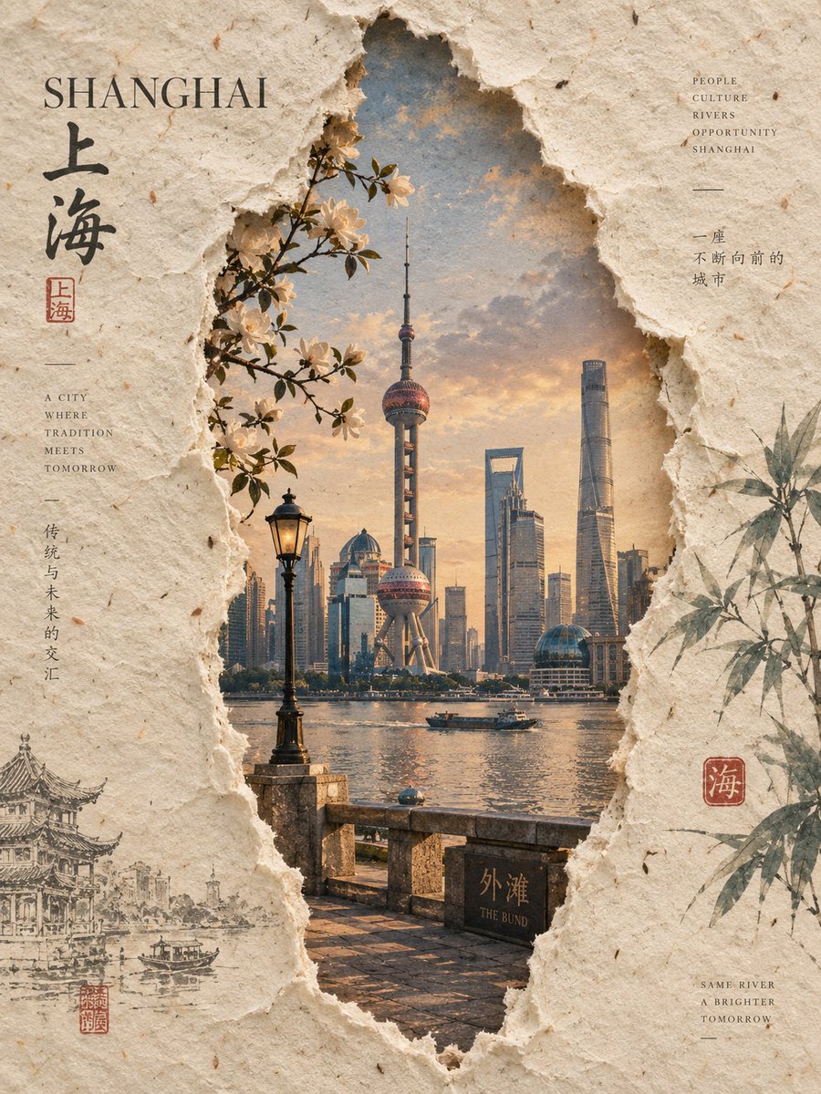 为 [国家 / 地点 / 主题] 创作一幅高端 3:4 竖版手工纸编辑艺术作品。, 图片 1