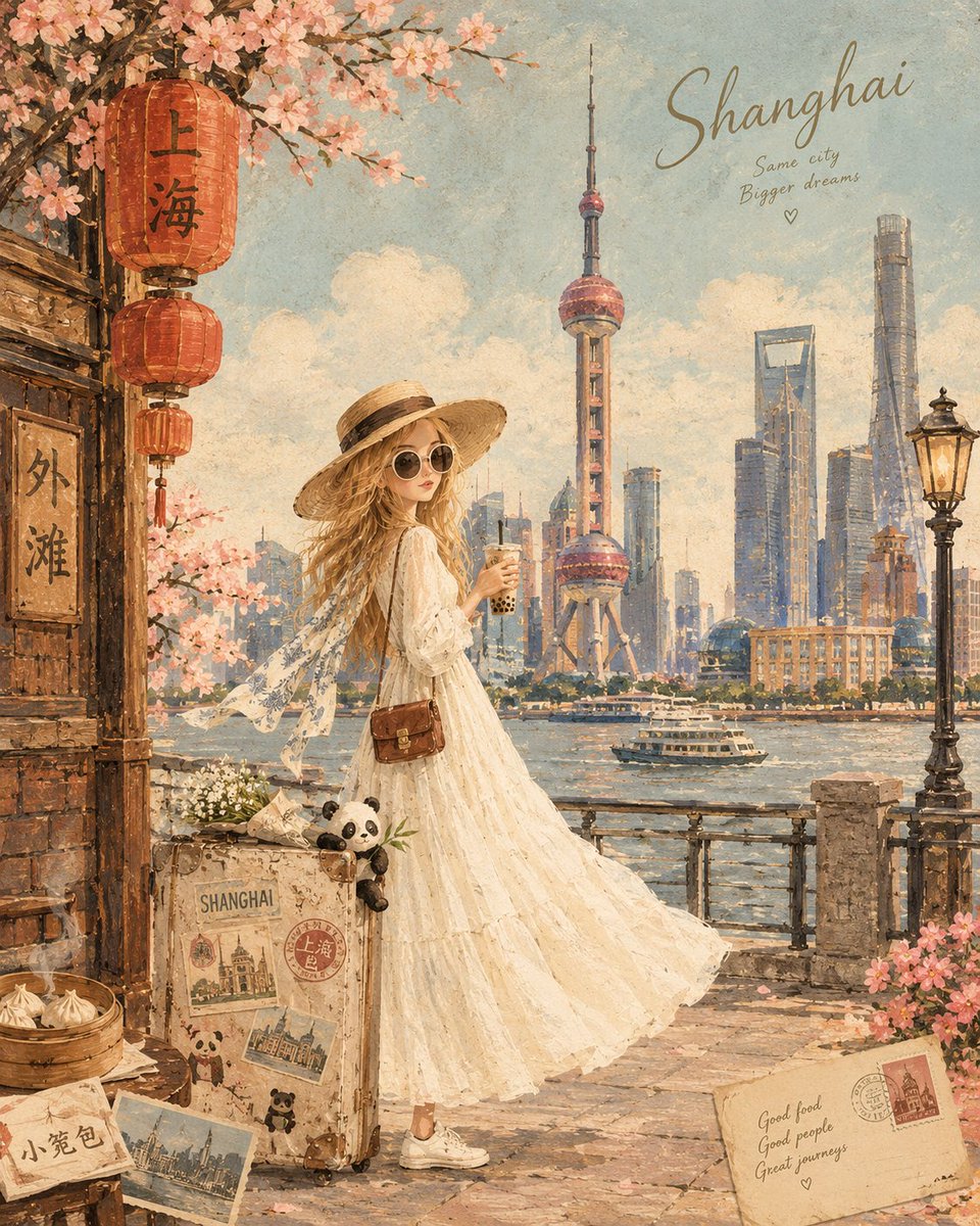 创作一幅充满奇趣的复古旅行插画，以 [COUNTRY / LANDMARK]（国家 / 地标）作为核心主题。将 [COUNTRY / LAND…, 图片 2