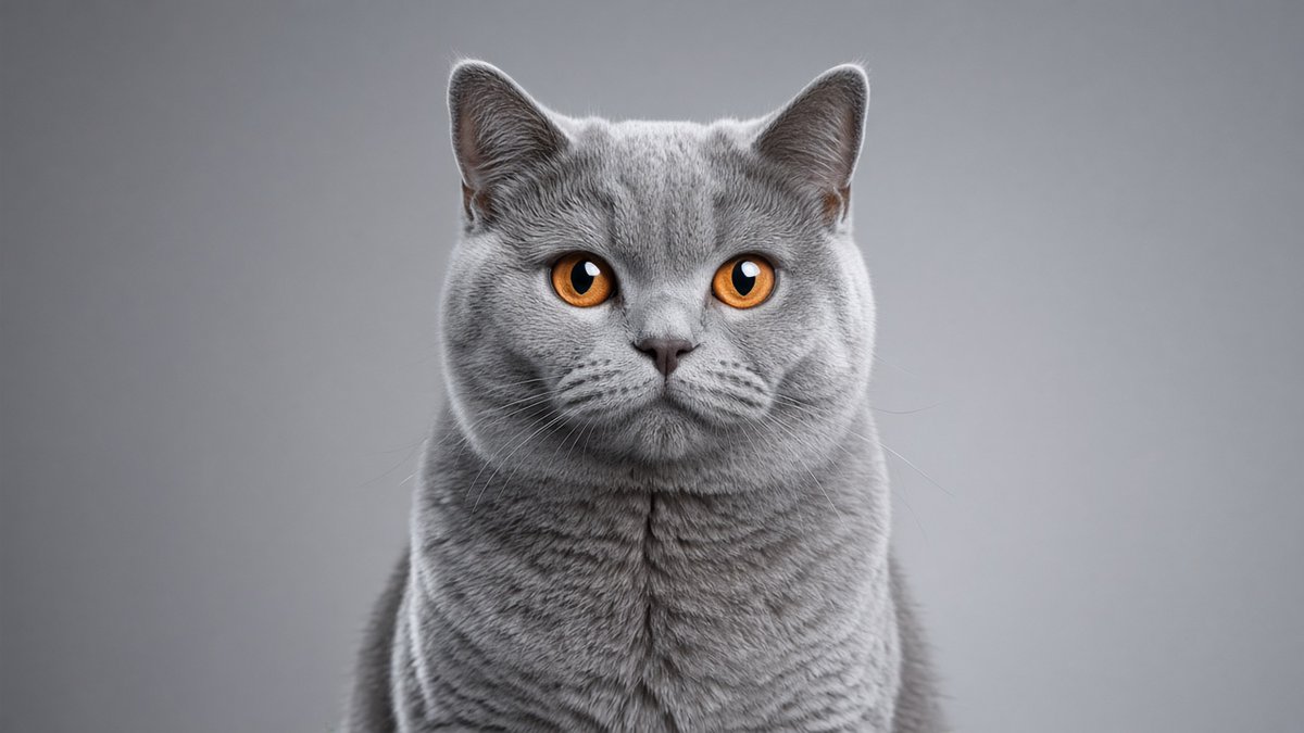 英国短毛猫泰迪脸 棚拍提示词, 图片 1