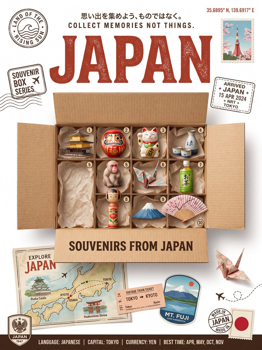 复古纪念品盒版面布局。, 图片 4