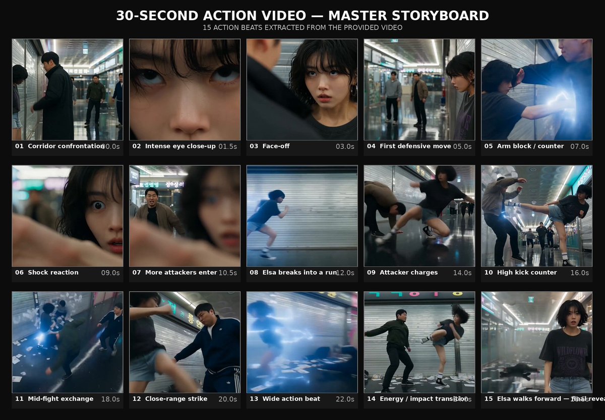 Create a 30-second, 1080p ultra-realistic cinematic action video featuring Elsa…