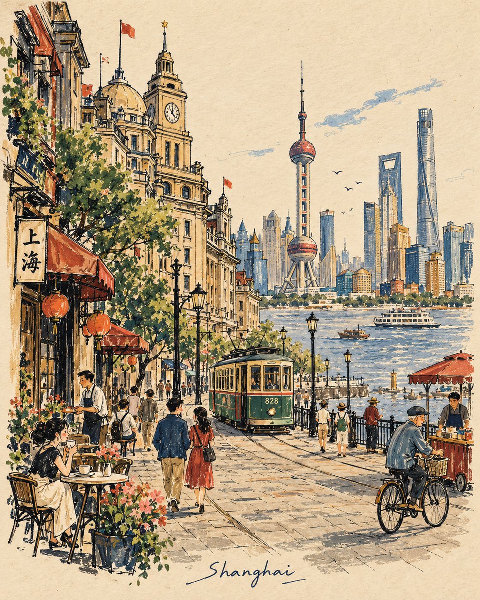 为 [国家 / 城市 / 地点 / 主题] 创作一幅高级的 4:5 竖版复古手绘旅行故事书插画。, 图片 1