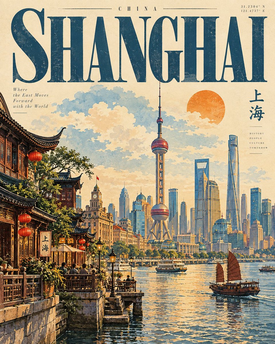 为 [国家 / 城市 / 地点 / 主题] 创作一张高级感的 4:5 竖版复古旅行海报。, 图片 1