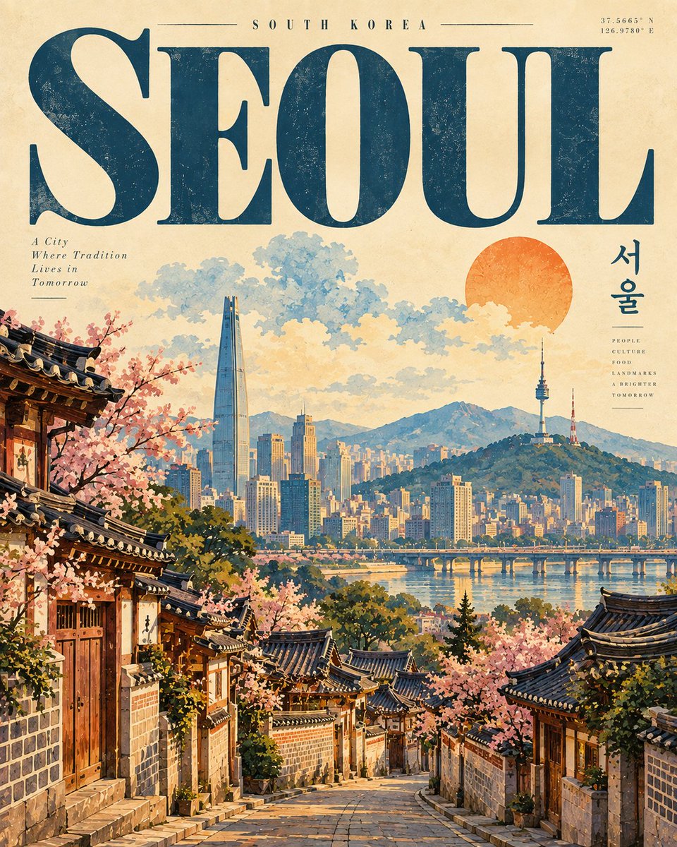为 [国家 / 城市 / 地点 / 主题] 创作一张高级感的 4:5 竖版复古旅行海报。, 图片 2