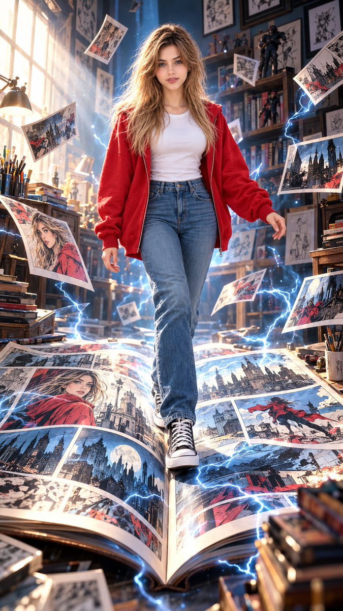 Hyper-realistic IMAX-level Netflix-style surreal cinematic comic-book fantasy p…