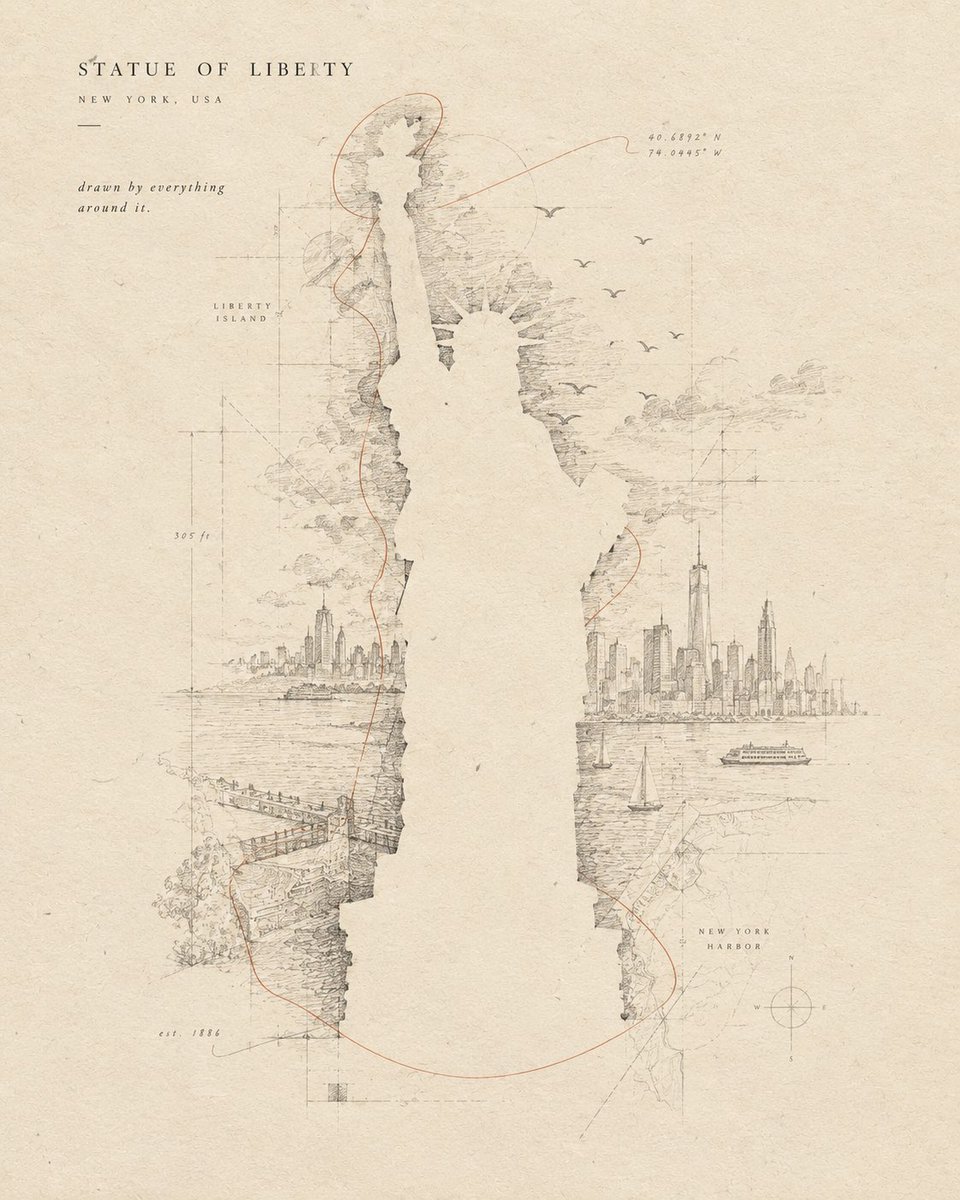 Create an exceptionally original minimalist architectural art poster featuring …