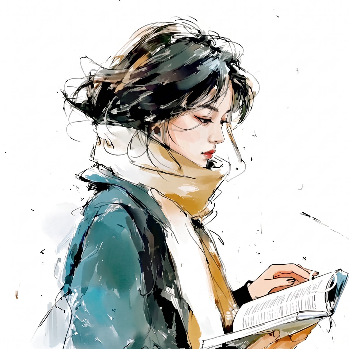 A hush stitched in wool and watercolor, she anchored an entire winter inside a …