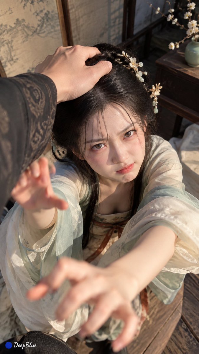 娇嗔(微蹙眉、轻抿唇、带一点恼意的撒娇神态) × 【事件】 × 宋式美学 × iPhone抓拍 https://t.co/uylxaigsJm, 图片 2