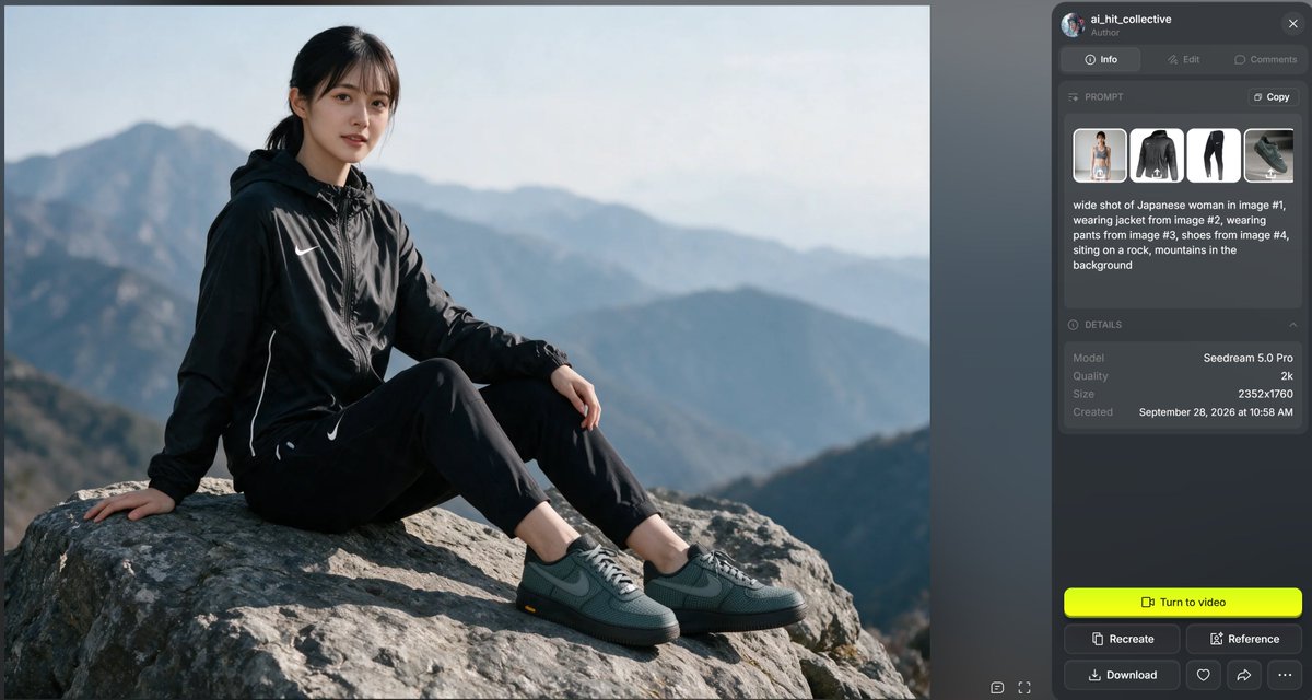 "25-year-old Japanese influencer woman, slender, black hair on ponytail, wearin…