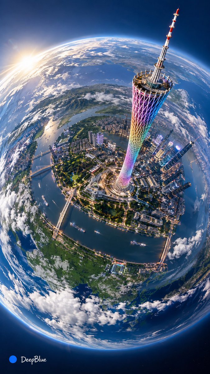 Tiny Planet 360°全景× 唯一真实地球实景环绕 × 行星尺度放大真实【城市地标】 https://t.co/AK7vKvYxDG