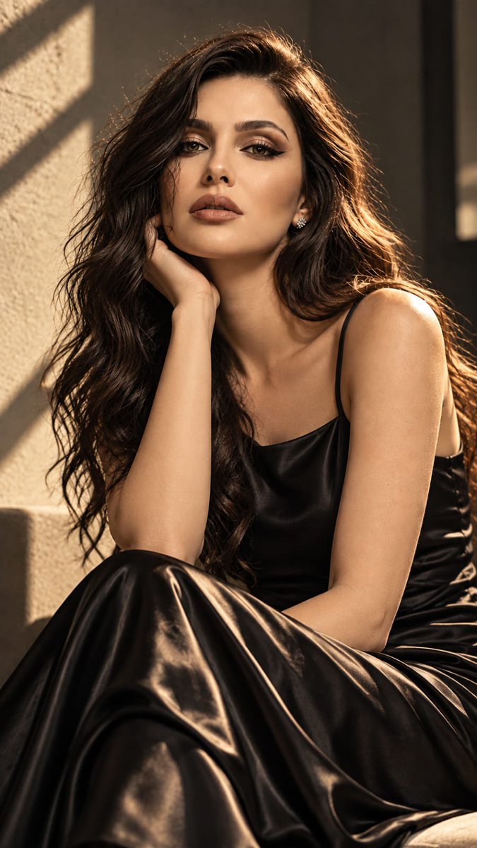 Create a hyper-realistic cinematic 8K fashion portrait with the polished look o…