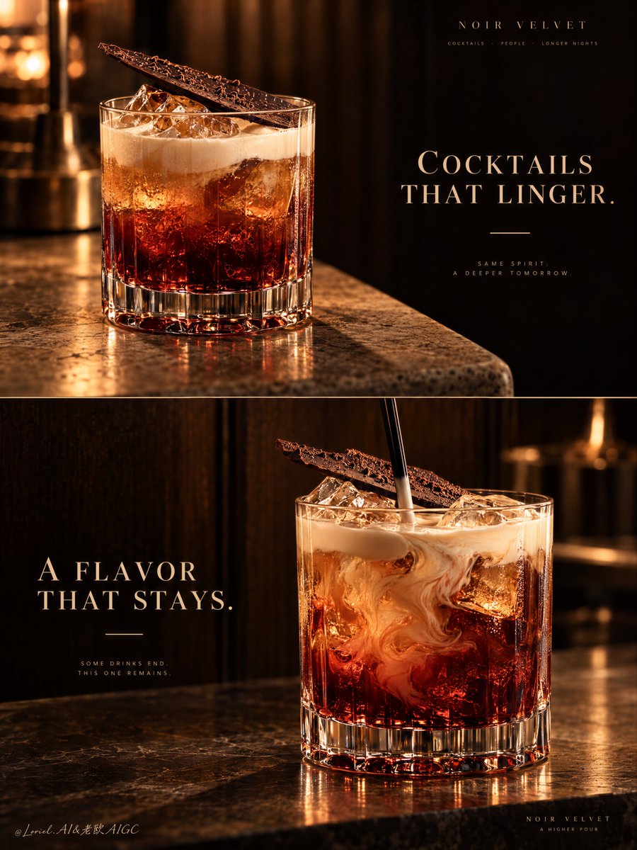 A two-panel drink campaign becomes a system when the second image changes the m…