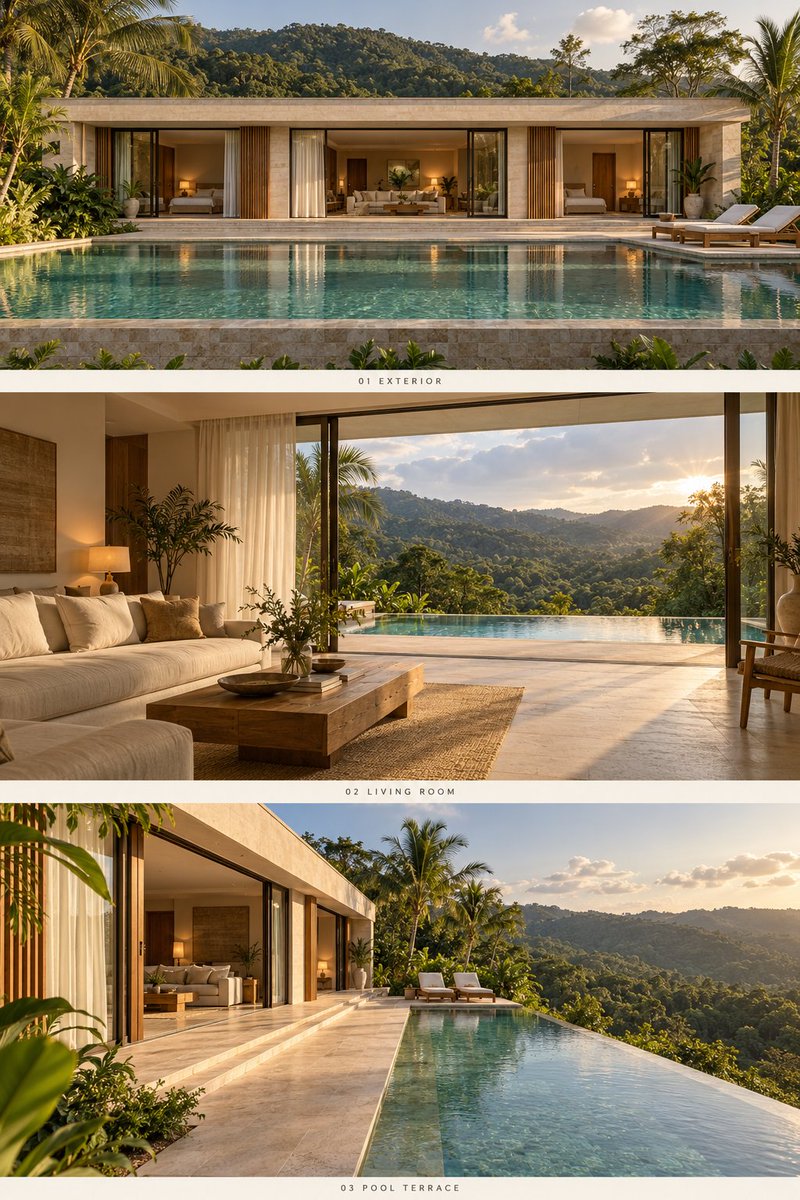 prompt seedance 2.0 Create a 15-second photorealistic cinematic villa film usin…