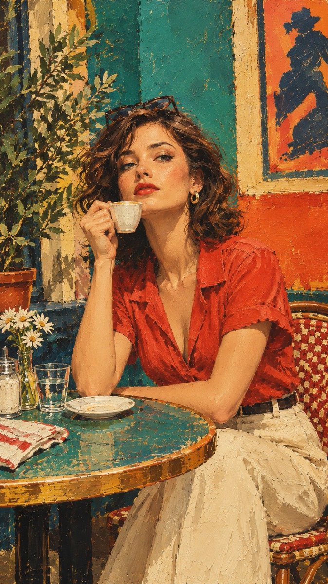 { "prompt": { "aspect_ratio": "9:16", "style": "vintage European café oil paint…