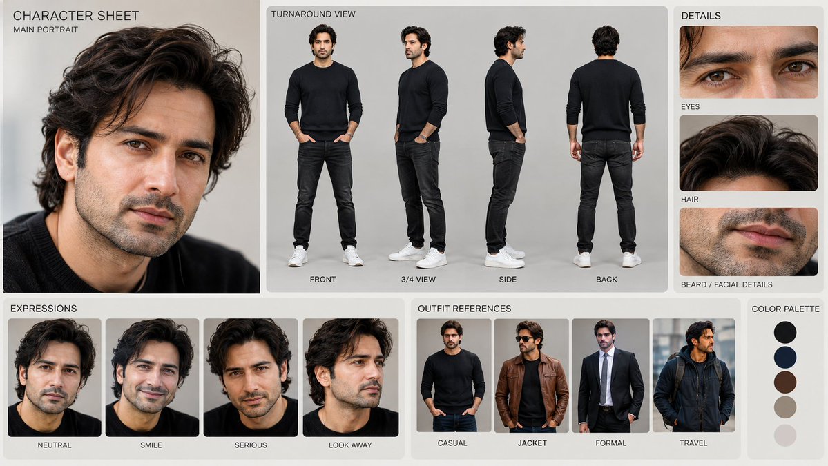 UNIVERSAL CHARACTER SHEET — REFERENCE LOCK Use the provided reference image as …
