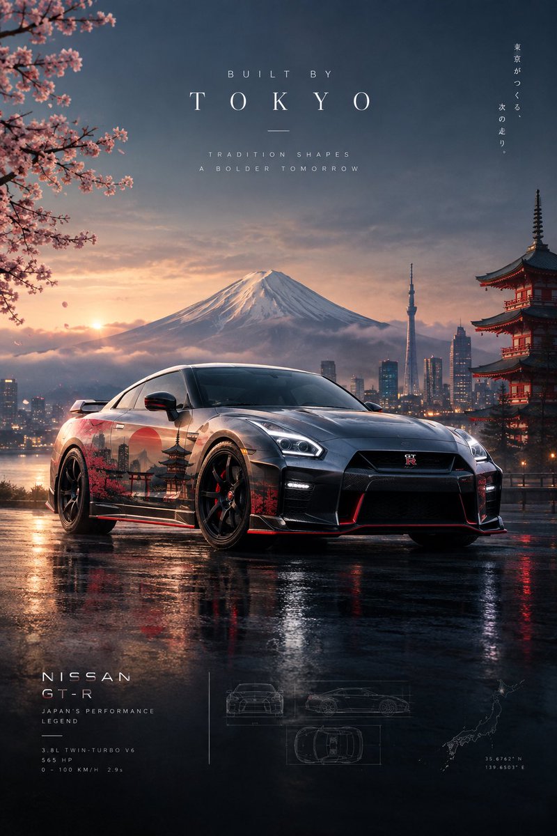 Create a premium cinematic automotive poster featuring [CAR MODEL], designed as…