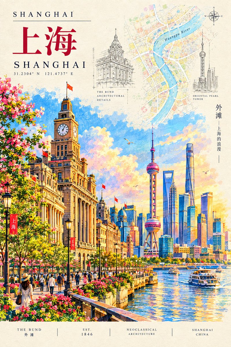 Create a stunning premium architectural travel poster inspired by vintage archi…