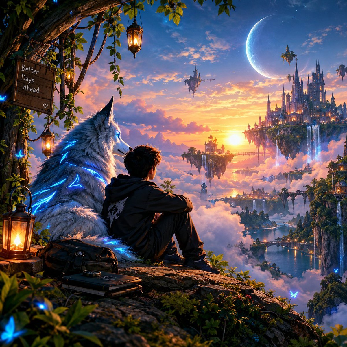 A breathtaking, never-before-seen cinematic fantasy world at sunset. A mysterio…