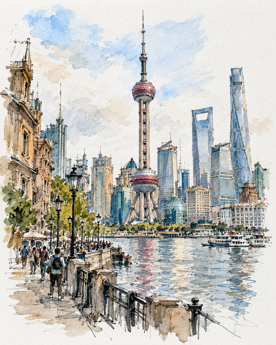 Create a premium 4:5 vertical on-location travel sketch of [COUNTRY / CITY / LO…