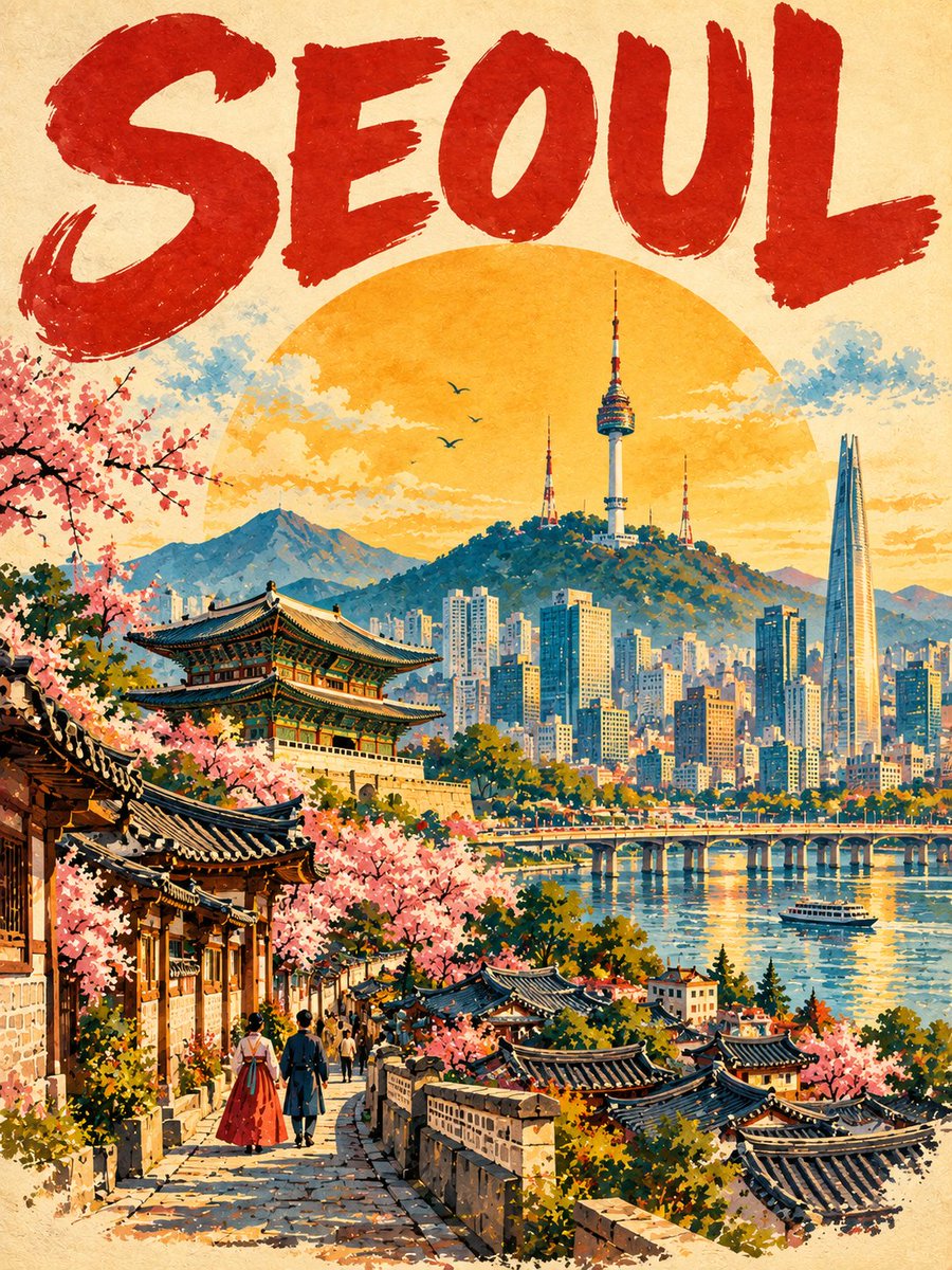 为 [国家 / 城市 / 地点 / 主题] 创作一幅高端 3:4 纵向复古旅行海报。, 图片 2