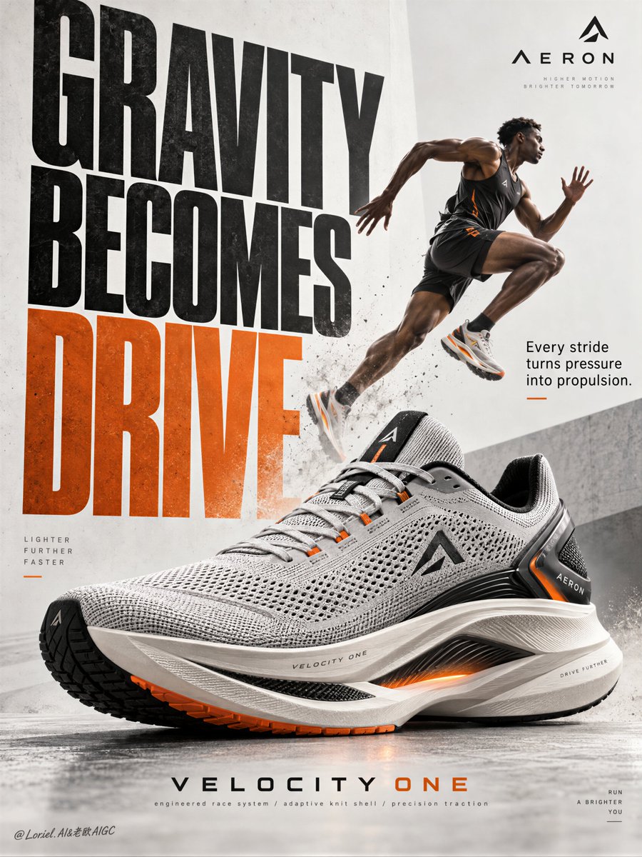 A performance poster works when the athlete sells the feeling, but the product …