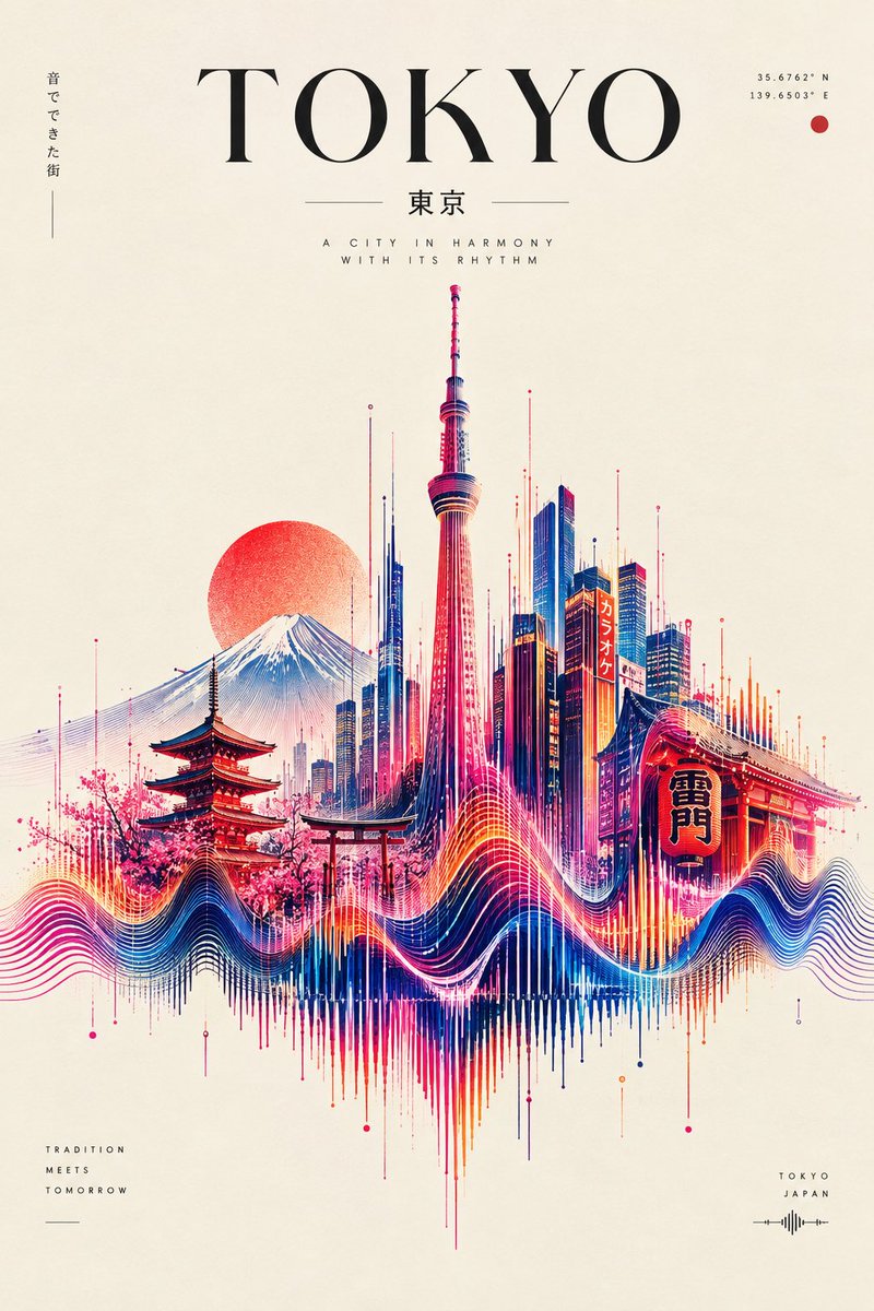 A surreal high-fashion editorial artwork where [CITY/LANDMARK] is formed entire…