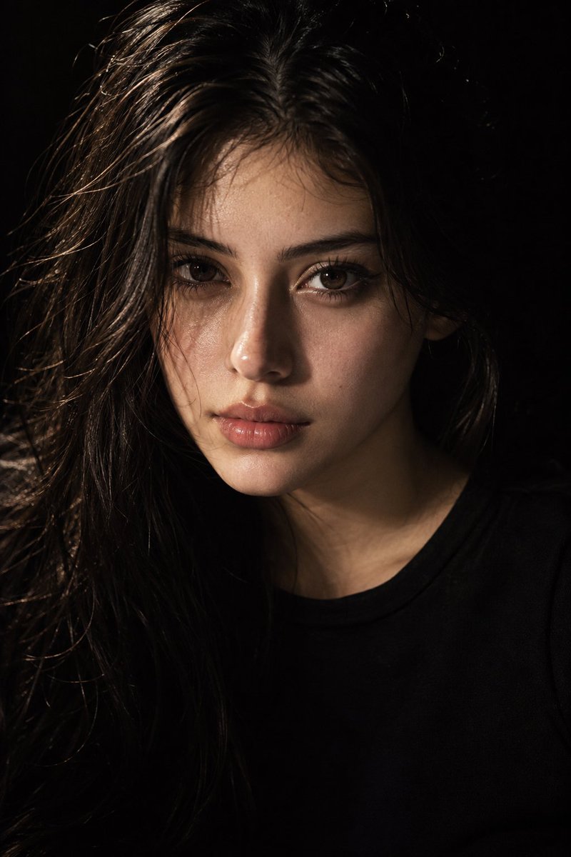 Create an ultra-realistic, high-end cinematic portrait of a beautiful young wom…