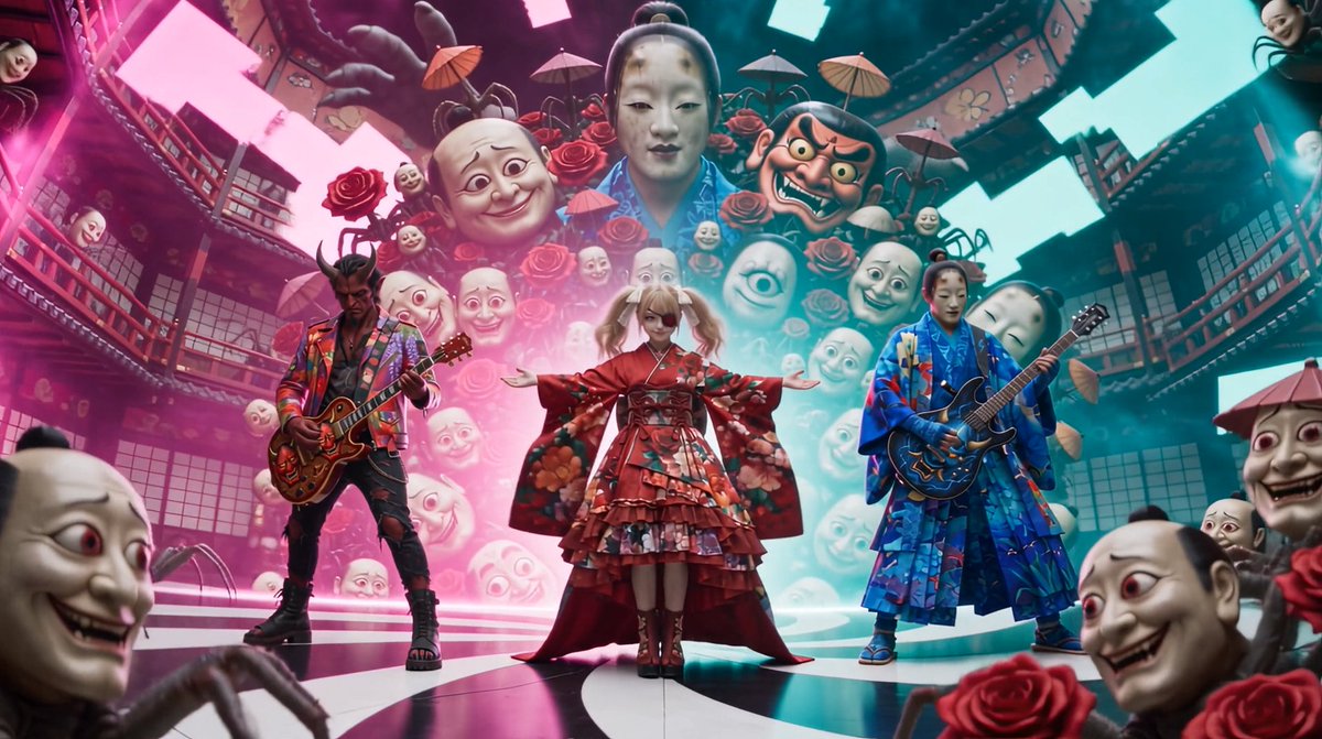 Seedance 2.5 Prompt Create a 15-second, 16:9, photorealistic psychedelic yokai …