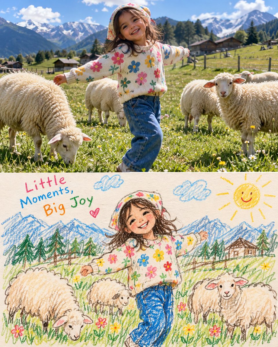 Create a charming, heartwarming two-panel vertical collage inspired by nostalgi…