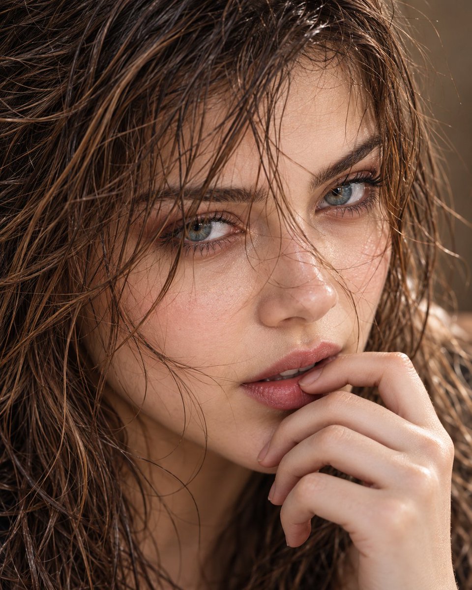 Hyper-realistic IMAX-level Netflix-style cinematic extreme close-up beauty port…