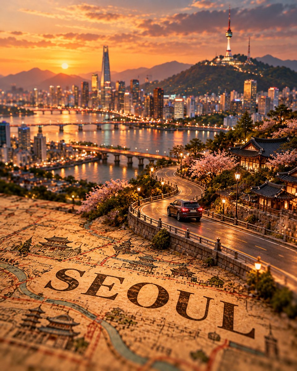 为 [CITY / LOCATION]（城市/地点）创建一张高端全画幅 4:5 竖版移轴微缩模型旅行海报。, 图片 2